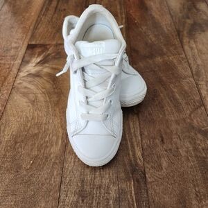 Converse White Leather Kids s3